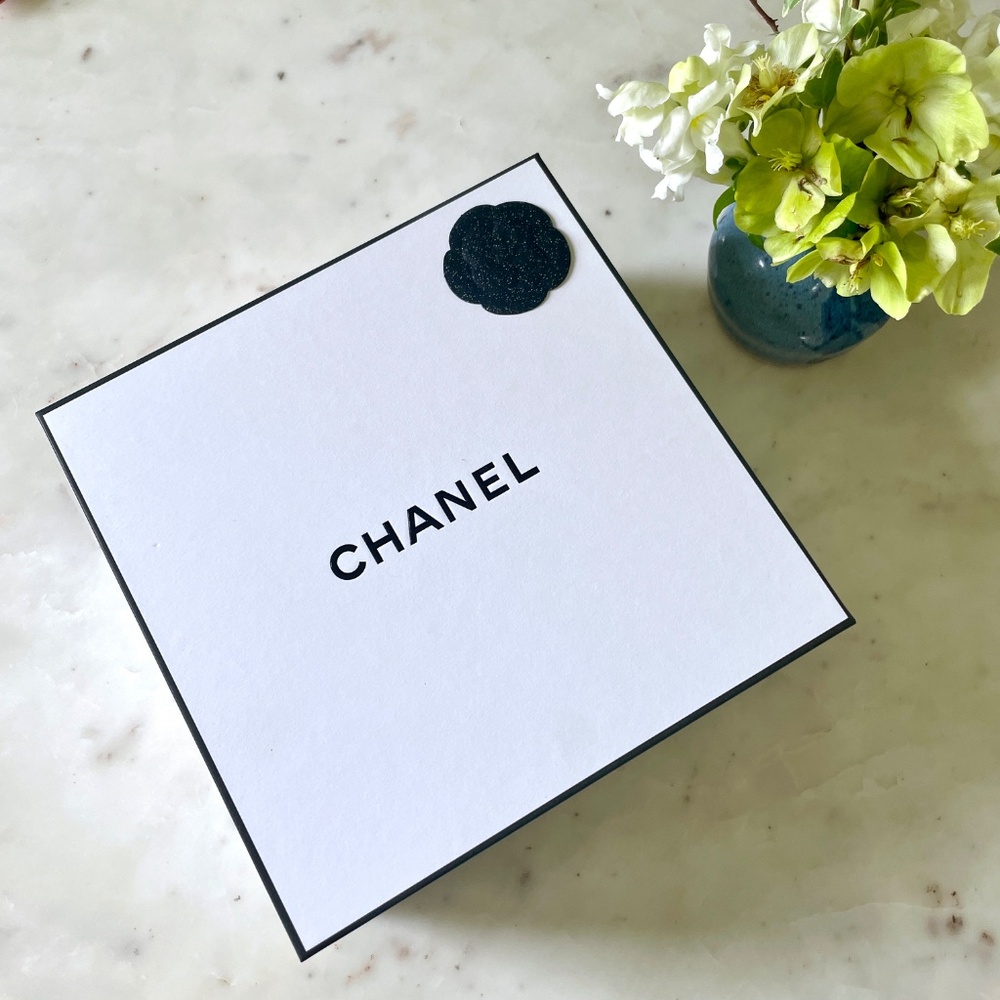 CHANEL Holiday Blue Camelia Flower Embellished Box